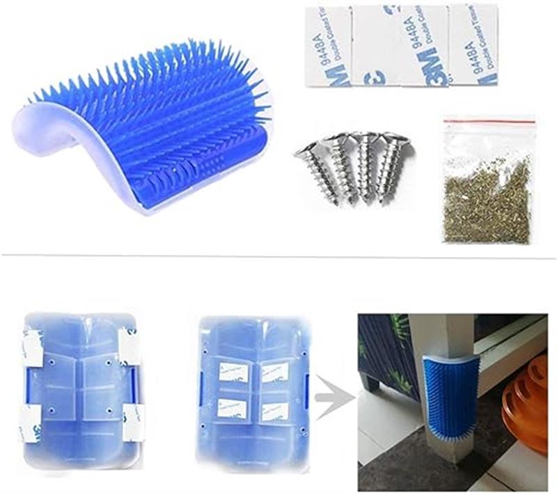 ミソラ雑貨屋の猫ブラシ 痒み止めブラシ ペットブラシ 猫 痒み止め 抜け毛 毛づくろい マッサージブラシ ペット用品 猫コーナーマッサージ 血液循環促進 退屈を解消｜アングル3