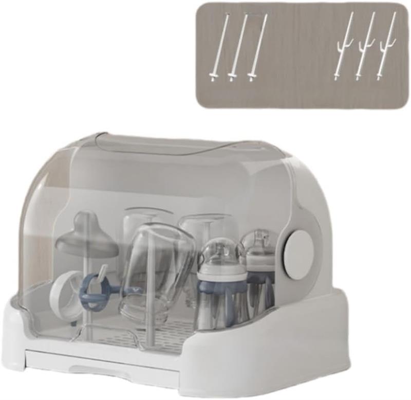 哺乳瓶乾燥ラック 哺乳びん乾燥機 哺乳びんホルダー ダストフリー 哺乳瓶乾燥ラック取り外し可能 水ト..