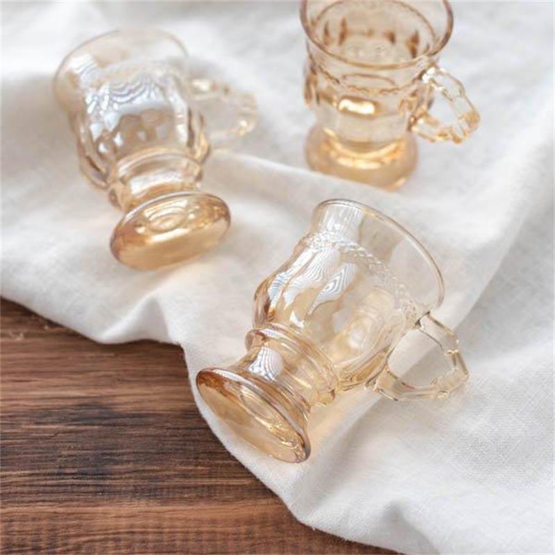 マグカップ ガラスカップ 2点セット スプーン付き 耐熱ガラス カップ コップ グラス おしゃれ アンティーク調 北欧風 南国風 耐冷 140ml