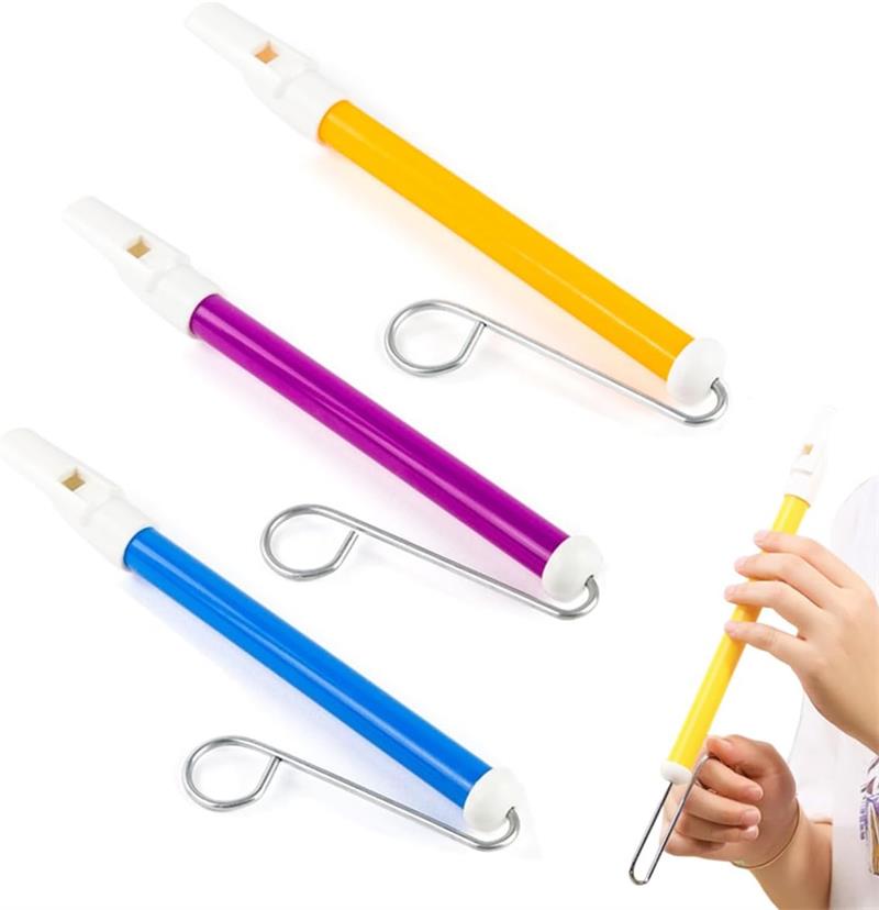 キッズ スライドホイッスル楽器、3個 子供用 ホイッスル 楽器玩具、カラフル 9インチ 口腔筋力トレーニング 耐衝撃性 入門楽器 教育 フルート ために 少年少...