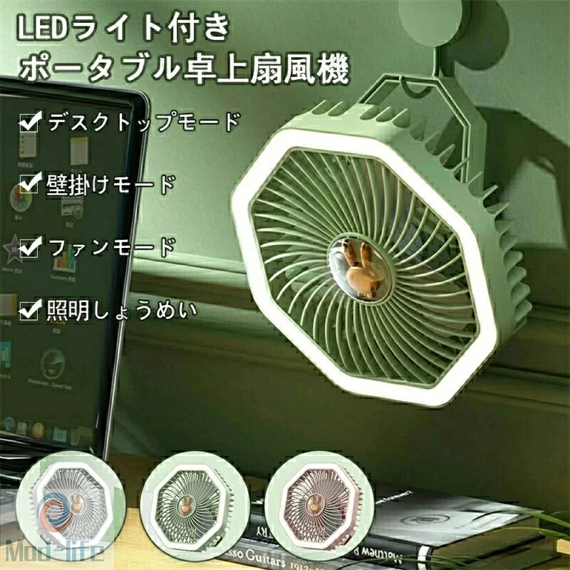 SALE！【一年保証】【2026新登場】サーキュレーター LEDライト ミニファン 3段階風量調節 軽量 強風 超静音 1台3役