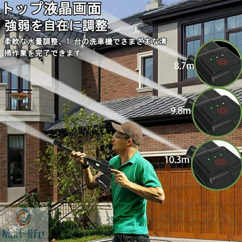 SALE！【一年保証】【2026新登場】高圧洗浄機 コードレス 充電式 家庭用 洗車 軽量...