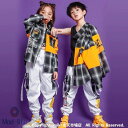3点セット チェック柄 サルエルパンツ 長袖 ジャズダンス衣装 タンクトップ キッズ ダンス衣装 パンツ ヒップホップ 子供 ダンス ロングパンツ 体操服 練習...