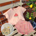 【上下セット】スイカ Tシャツ 夏用 半袖 ベビー服 パジャマ 肌着 夏服 刺繍 春夏 新生児 幼児 子ども 子供 小学生 女の子 姉妹 可愛い 通園 保育園 ...
