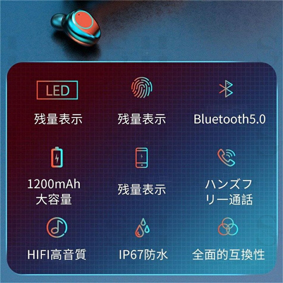 ワイヤレスイヤホン Bluetooth ブルートゥース イヤホン ブルートゥース イヤホン ...