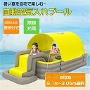 【サイズ260*170*60cm】大型プール 滑り台付き 家庭用プール ビニールプール 水遊び 猛暑対策 夏 子供用ビニールプール ベビ滑り台付き 避暑プール 夏 急速充電 自動充気 遊びボール10個+消毒シート5枚+排水管2本+補修ツール プレゼント(4)