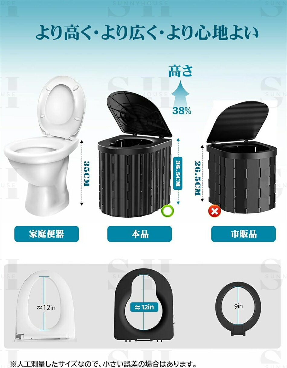 【防災士監修×アップグレード版】簡易トイレ ティッシュペーパーと携帯スタンド付き折りたたみ ポータブルトイレ 防災 アウトドア 介護用にも使える携帯トイレ12回分凝固剤汚物袋収納袋 手袋手持ち収納袋付き耐荷重200kg非常用 災害用便器 防臭人間工学デザイン仮設トイレ
