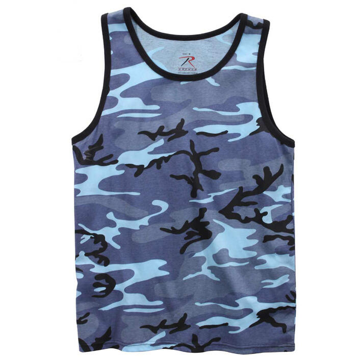 USAスタイル タンクトップ スカイブルー迷彩 ロスコ Rothco Camo Tank Top BY USA！◇値引きクーポンと39ショップ限定条件クリアで送料無料