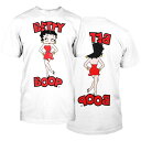 お尻フリフリ モンローウォーク 両面プリント ベティ・ブープ Tシャツ 白 Betty Boop Tee FROM USA 映画 コミック 漫画 キャラクター ヒーロー！◇値引きクーポンと39ショップ限定条件クリアで送料無料