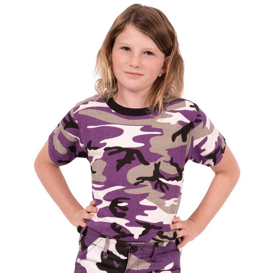 キッズサイズ ロスコ 迷彩Tシャツ バイオレット ミリタリー 子供 アメリカ直輸入 ROTHCO KID CAMO T-SHIRTS 米軍 レプリカ仕様！◇39ショップ限定条件クリアで送料無料