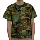 USA ミリタリーTシャツ 迷彩ウッドランド柄 メンズ ロスコアメリカ直輸入 ROTHCO CAMO T-SHIRTS 米軍 レプリカ仕様！◇値引きクーポンと39ショップ限定条件クリアで送料無料