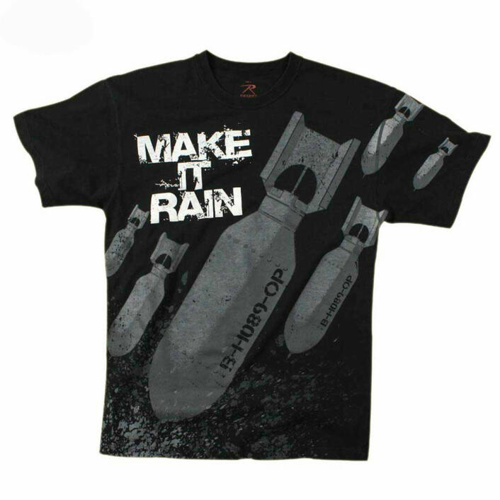 海兵隊 ステルス 豪雨のような空爆 Tシャツ ロスコアメリカ直輸入Rothco Make It Rain Bombs T-shirt【感謝デーはポイント2倍に3980円以上お買上送料無料】