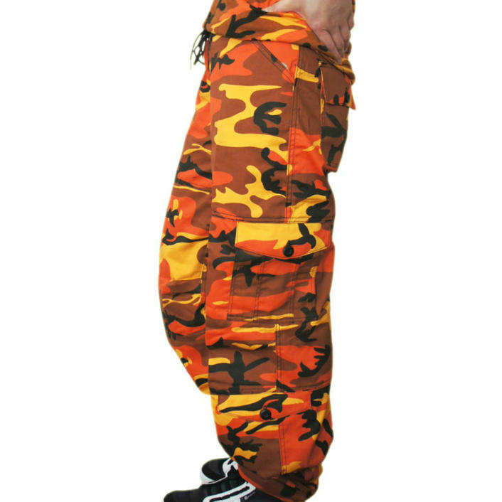 自在な動き パラシュート ファティーグパンツ ダンシング仕様 ダンスオレンジ迷彩USA ロスコ CAMO Paratrooper Fatigue Pants！◇値引きクーポンと39ショップ限定条件クリアで送料無料