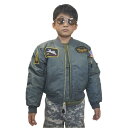 トップガン キッズ MA-1 カラーがセージと黒パッチ付 フライトジャケット子供服 MA-1 FLIGHT JACKETS！◇値引きクーポンと39ショップ限定条件クリアで送料無料