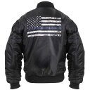 ロスコ ジャケット メンズ 星条旗プリント トップガン ミリタリー ma1 フライトジャケット　ロスコ Rothco Thin Blue Line Flag MA-1 Flight Jacket ◇値引きクーポンと39ショップ限定条件クリアで送料無料