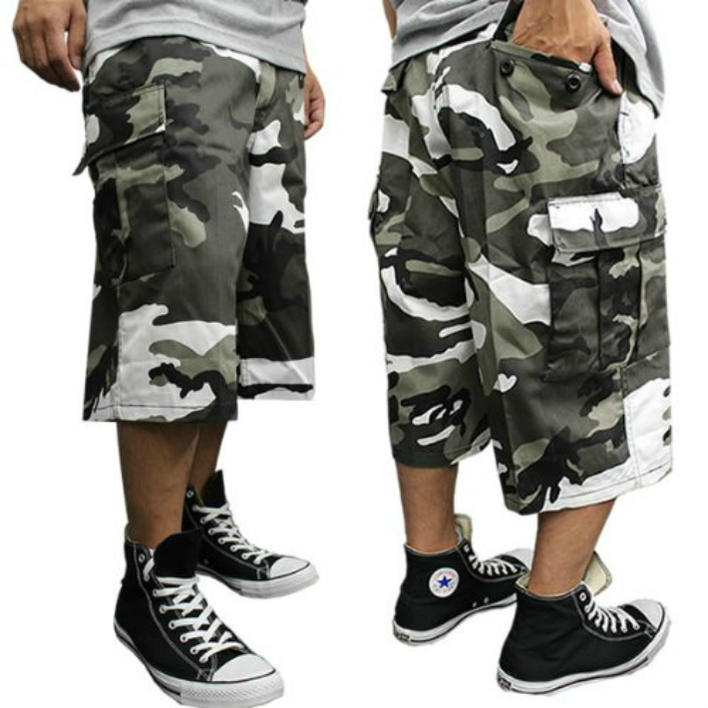 迷彩 ロングレングス ミリタリーショート 八部丈長パンツロスコLong Length Camo BDU Short 米軍レプリカ！◇値引きクーポンと39ショップ限定条件クリアで送料無料