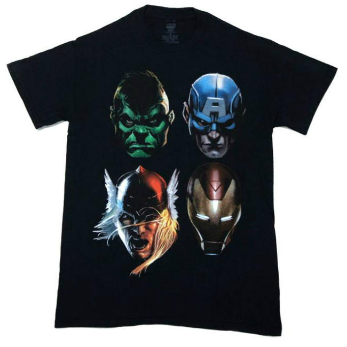 .映画　コミック　マーベル アベンジャーズ キャラクターTシャツ Marvel's The Avengers 映画バージョンtee映画　コミック　マーベル