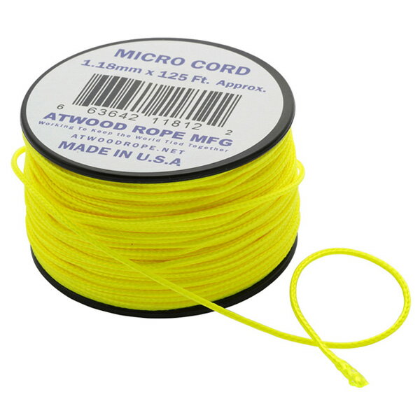アットウッドロープ Atwood Rope マイクロコード ネオンイエロー 44008