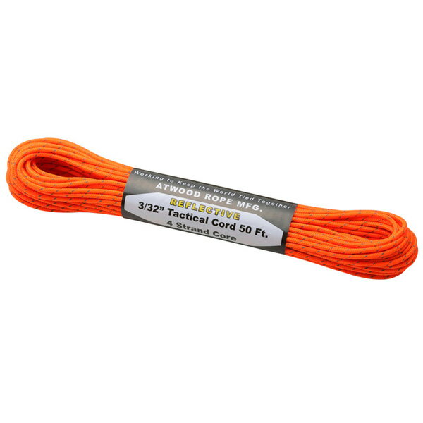 アトウッドロープ Atwood Rope 登山 アウトドア 万能ロープ タクティカルコード レフレクティブ ネオンオレンジ 太さ2.4mm 44015