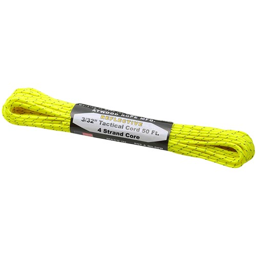 アトウッドロープ Atwood Rope 登山 アウトドア 万能ロープ タクティカルコード レフレクティブ ネオンイエロー 太さ2.4mm 44017
