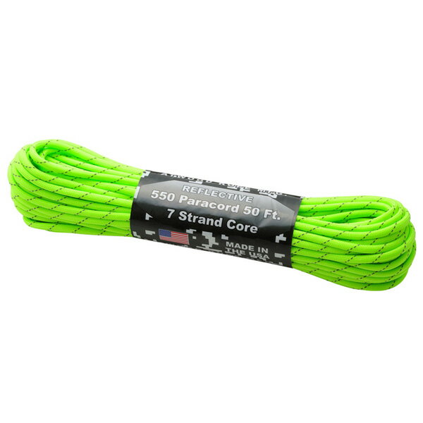 アトウッドロープ Atwood Rope 登山 アウトドア 万能ロープ パラコード レフレクティブ ネオングリーン 太さ4mm 44025
