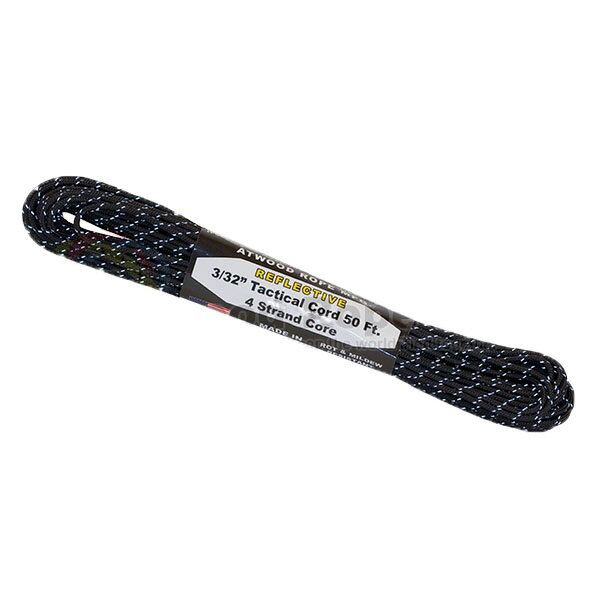 アトウッドロープ Atwood Rope  万能ロープ タクティカルコード リフレクティブブラック 15m 44044