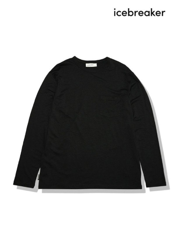 アイスブレーカー icebreaker メンズ 長袖Tシャツ 150 ロングスリーブ ポケット ティー M 150 LS POCKET TEE ブラック IT62270 K