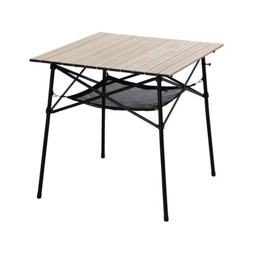 アイリスオーヤマ IRISOHYAMA キャンプ用品 テーブル アウトドアテーブル 軽量 コンパクト収納 高さ調節可 メッシュ棚 フック付き 多機能 ウッドグレインテーブル ナチュラル WGT-700