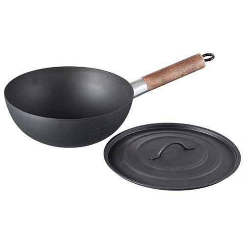 アウトドア 鉄製中華鍋 23cm 収納袋付き(1個)