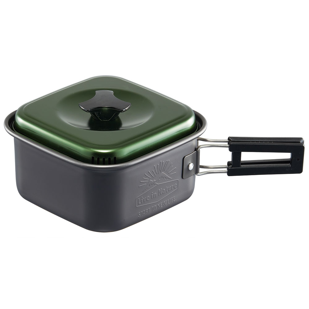 スケーター skater アルミ製角型ラーメンクッカー グリーン ANC1