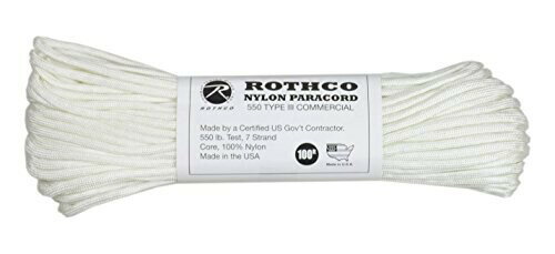 ROTHCO ロスコ ナイロンパラコード 30m 100ft white 147