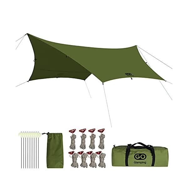 GoGlamping ヘキサタープ ポリコットン 4.2x4.1m 4人用 グリーン