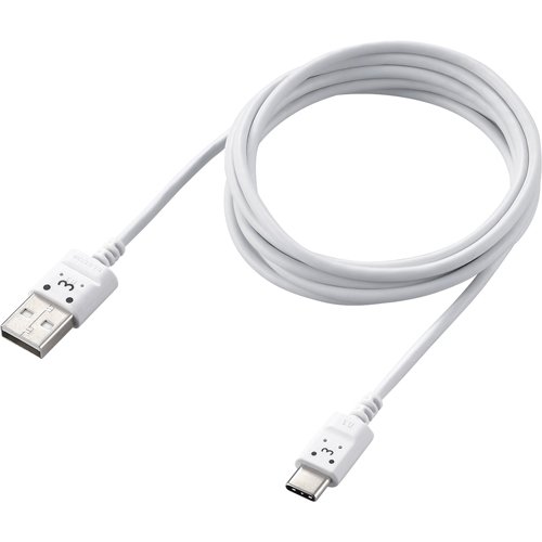 エレコム USB-Cケーブル Type-Cケーブル 極細 A-C 1.5m ホワイトフェイス MPA-ACX15WF(1個)