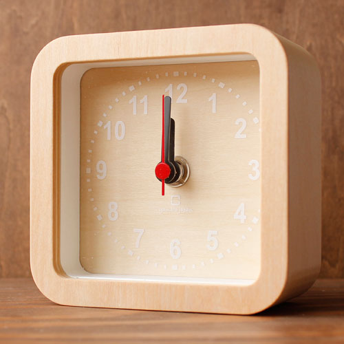 ヤマト工芸 置時計 ROUND CLOCK-stand type- YK15-104-Wh 白文字の写真