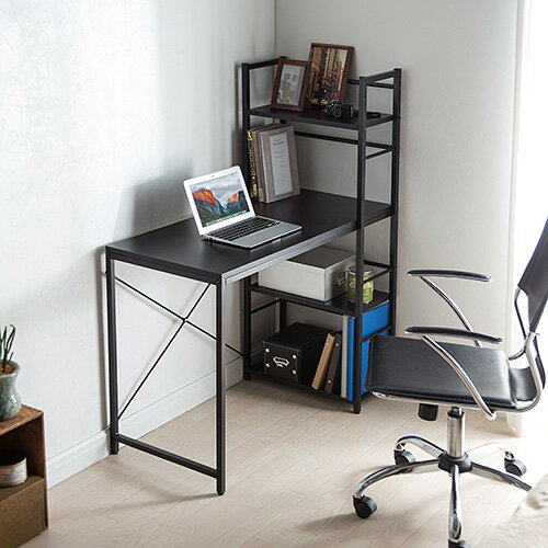 パソコンデスク 収納ラック付 幅 木製 左右 収納棚 100-deskh021の写真