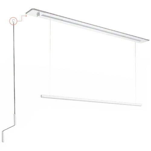 URB-L-W 川口技研 室内用ホスクリーン 昇降式操作棒タイプ URB型 1800mm 1セット すっきり天井埋込タイプ URBLWカワグチの写真